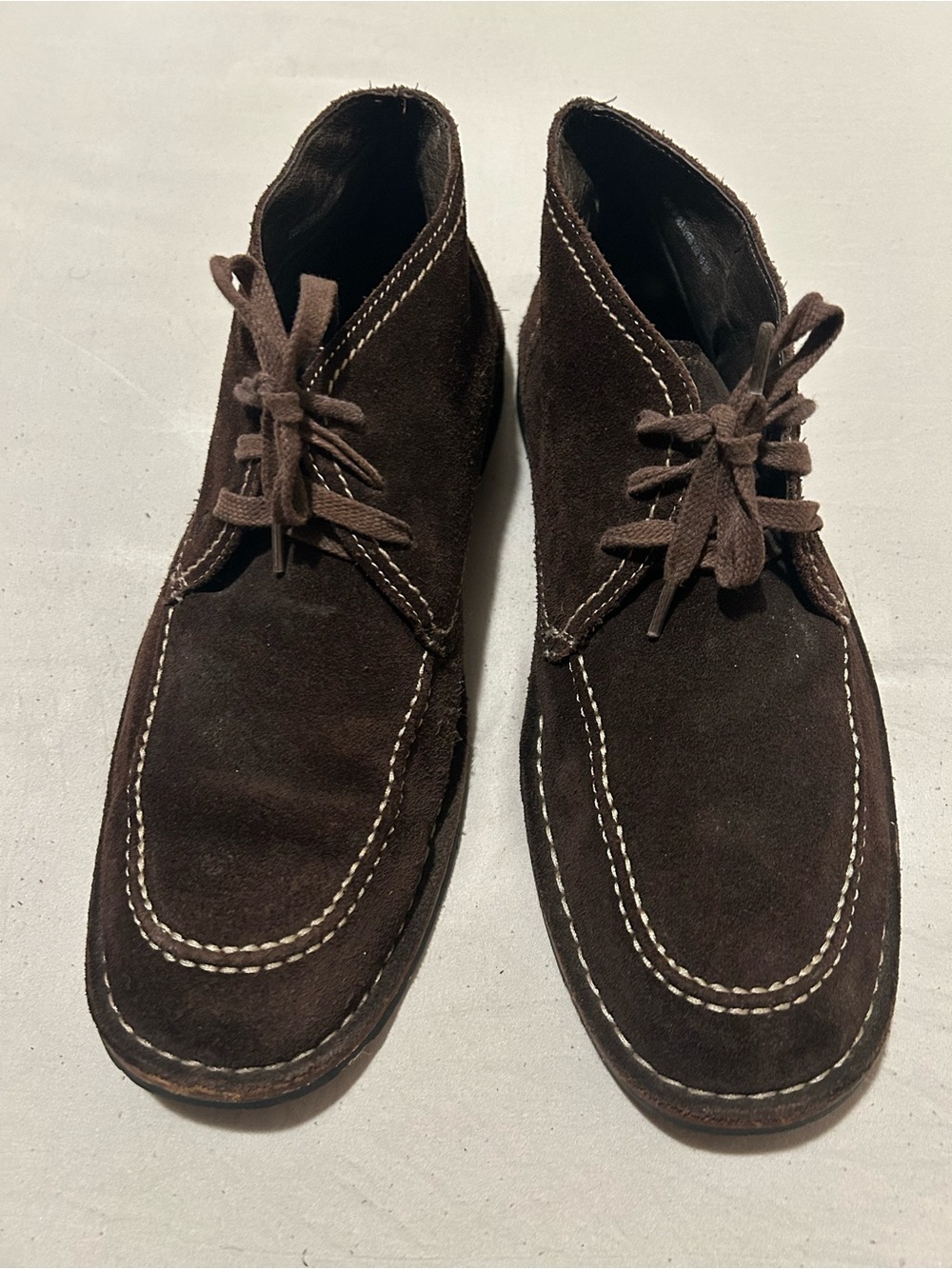 John Varvatos Brown Suede Moc-Toe Chukka Boots